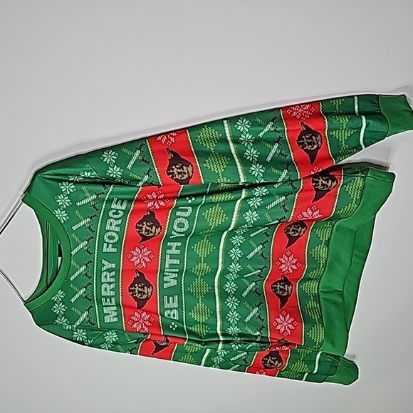 STAR WARS large green and red Christmas sweater - Picture 2 of 7